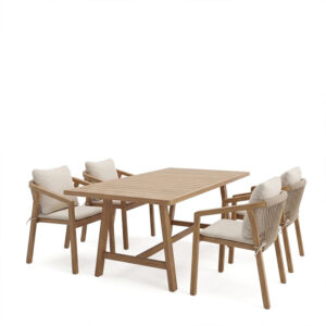 200 001621 1 Malibu Argos The Classic dining table 5 pcs solid acacia wood 160x90x75cm