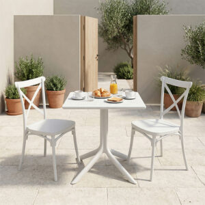 200 001637 Dining table Groovy Crossie Argos The Classic 3 pcs white PP 60x60x76cm