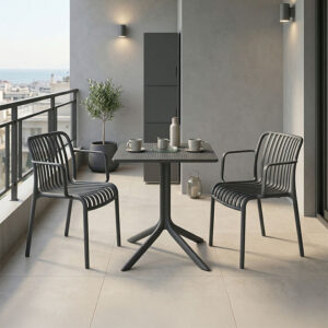 Dining table Groovy Zoi Argos The Classic 3 pcs anthracite PP 60x60x76cm