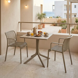 200 001642 Dining table Groovy Zoi Argos The Classic 3 pcs cappuccino PP 60x60x76cm
