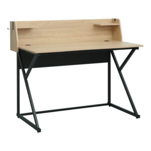 Spaco Argos The Classic work desk in natural shade - black metal legs 123x61.5x100.5cm