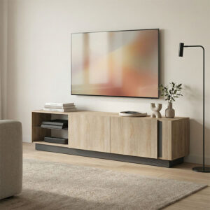 TV cabinet with Led Vario Argos The Classic sonoma - anthracite 185.6x35x45cm
