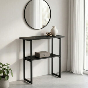 Console Solain Argos The Classic black marble effect-black metal 79x29x85cm