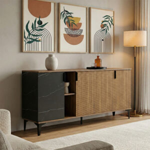 Riba buffet Argos The Classic walnut-black marble look 180x40x78cm