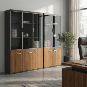 Professional office cabinets Oscar Argos The Classic walnut-anthracite 200x40x200cm