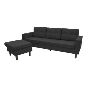 272 000003 3 Reversible corner sofa Maneli Argos The Classic fabric black 196x138/77x82cm