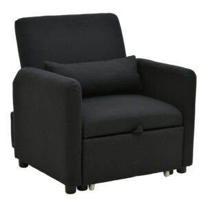 Armchair-bed Flexa Argos The Classic fabric black 85x92x84cm