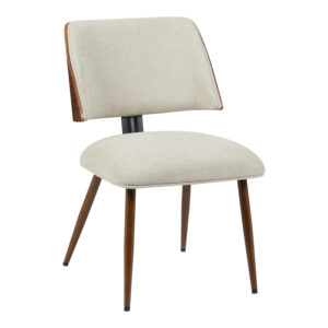 Chair Ubane Argos The Classic beige teddy fabric-walnut metal legs 53x62.5x85cm