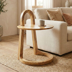 Side table Kallos Argos The Classic solid mango wood in natural shade 45x45x60cm