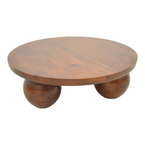 Coffee table Fedena Argos The Classic solid mango wood walnut D90x30cm