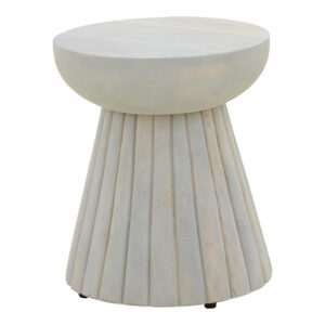 Side table Nemira Argos The Classic solid mango wood white D30x35cm