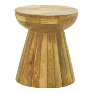 Side table Nemira Argos The Classic solid mango wood in natural color D30x35cm