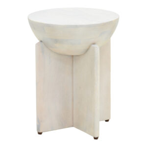 Side table Jenby Argos The Classic solid mango wood white D40x50cm