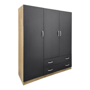 Three-leaf wardrobe with 2 drawers Alvia Argos The Classic sonoma-anthracite 150x51x180cm