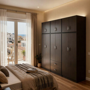 Athos Argos The Classic six-door wardrobe with loft, wenge, 240x42x240cm