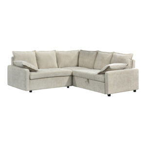 Corner sofa bed Lounivo Argos The Classic beige fabric 215x215x84cm