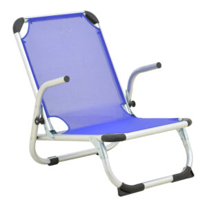 Playa Argos The Classic heavy duty beach chair with high back aluminum-textilene in blue shade 54x72x63cm