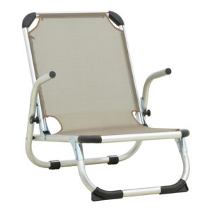 Playa Argos The Classic beach chair heavy duty with high back aluminum-textilene in beige shade 54x72x63cm