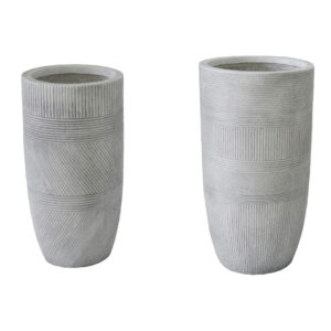 Planter Negani Argos The Classic set 2pieces ceramic in light grey color