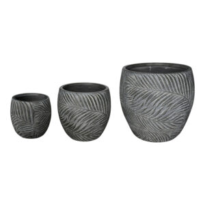 Planter Dortu Argos The Classic set 3pieces ceramic in antique grey color
