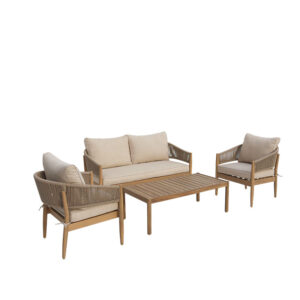 405 000001 2 Outdoor lounge set Lemanda Argos The Classic acacia wood with rope -beige cushions