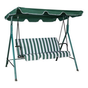 Garden swing Globo Argos The Classic metal green-fabric in white-green shade 170x110x153cm
