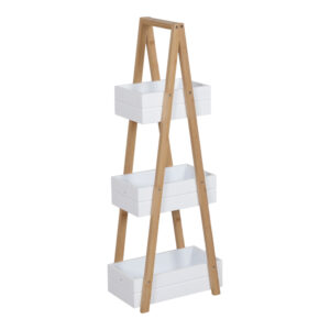 Floor shelf Tercy Argos The Classic bamboo in white-natural color 30x18x80cm