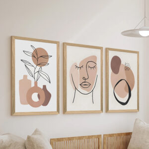 Wall art in frame Minilo Argos The Classic triptyque with digital print 33x0.3x48cm