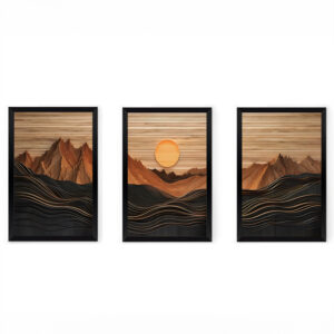Wall art in frame Peaky Argos The Classic triptyque with digital print 33x0.3x48cm