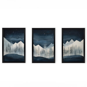 Wall art in frame Wavy Argos The Classic triptyque with digital print 33x0.3x48cm