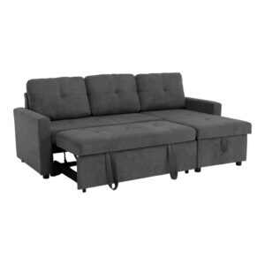 410 000001 2 Corner reversible sofa bed Napora Argos The Classic with storage space anthracite fabric 214x83/138x90cm