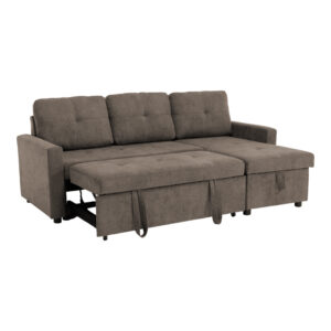 410 000002 2 Corner reversible sofa bed Napora Argos The Classic with storage space in grey beige fabric 214x83/138x90cm