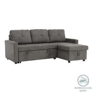 410 000003 1 Corner reversible sofa bed Napora Argos The Classic with storage space grey fabric 214x83/138x90cm