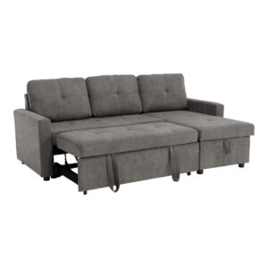410 000003 2 Corner reversible sofa bed Napora Argos The Classic with storage space grey fabric 214x83/138x90cm