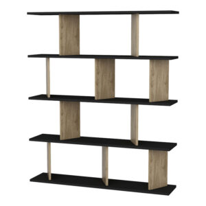 Bookcase Ratu Argos The Classic sonoma-black 120x24.6x141cm