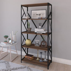 Bimblem Argos The Classic bookcase walnut with black metal 60x30x150cm