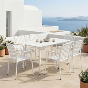 Dining set Heven Vista Argos The Classic set of 7 pices black aluminum 120x70x72cm