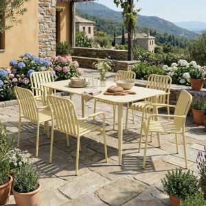 Dining set Heven Vista Argos The Classic set of 7 pices champagne aluminum 150x80x72cm