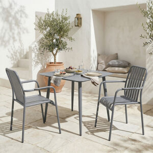 Dining set Heven Vista Argos The Classic set of 3 pieces anthracite aluminum 80x80x72cm