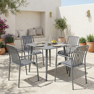 Dining set Heven Vista Argos The Classic set of 5 pieces anthracite aluminum 80x80x72cm