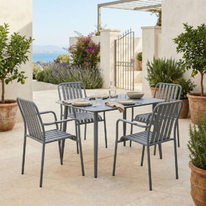 Dining set Heven Vista Argos The Classic set of 5 pieces anthracite aluminum 120x70x72cm
