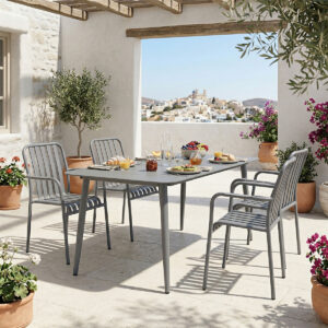 Dining set Heven Vista Argos The Classic set of 5 pieces anthracite aluminum 150x80x72cm