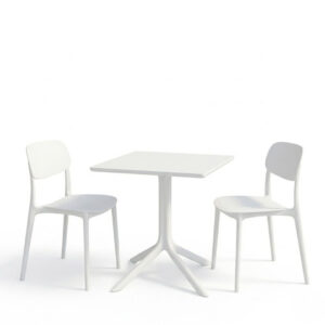 200 001634 1 Dining table Groovy Berdian Argos The Classic 3 pcs white PP 60x60x76cm