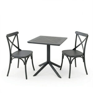 200 001640 1 Dining table Groovy Crossie Argos The Classic 3 pcs anthracite PP 60x60x76cm