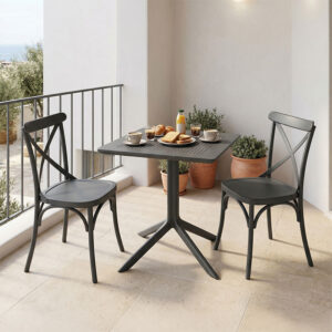 200 001640 Dining table Groovy Crossie Argos The Classic 3 pcs anthracite PP 60x60x76cm