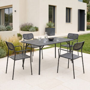 Moraja Deraby Argos The Classic set of 5 pieces black metal 140x80x72cm