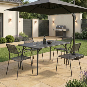 Moraja Federal Argos The Classic set of 5 pieces black metal 140x80x72cm