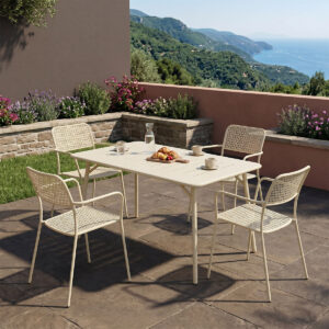 Moraja Federal Argos The Classic set of 5 pieces cream metal 140x80x72cm