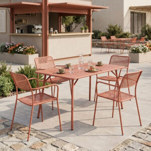 Moraja Federal Argos The Classic set of 5 pieces terracotta metal 140x80x72cm