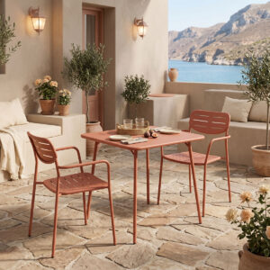 Moraja Deraby Argos The Classic set of 3 pieces terracotta metal 70x70x73cm